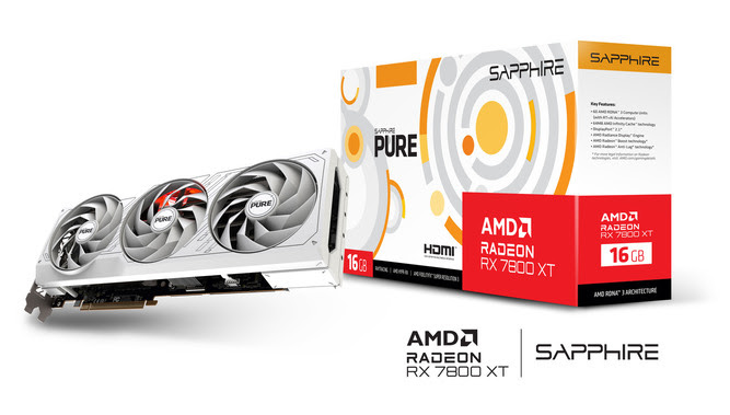 image produit Sapphire Pure Radeon RX 7800 XT GAMING OC 16GB	 Cybertek