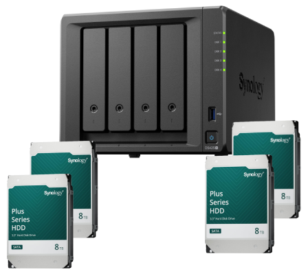 Synology DS425+ - 4 Baies avec 4 disques de 8To SATA III - Serveur NAS - 0