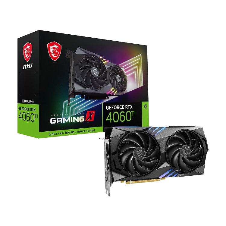 image produit MSI GeForce RTX 4060 Ti Gaming X 8G Cybertek