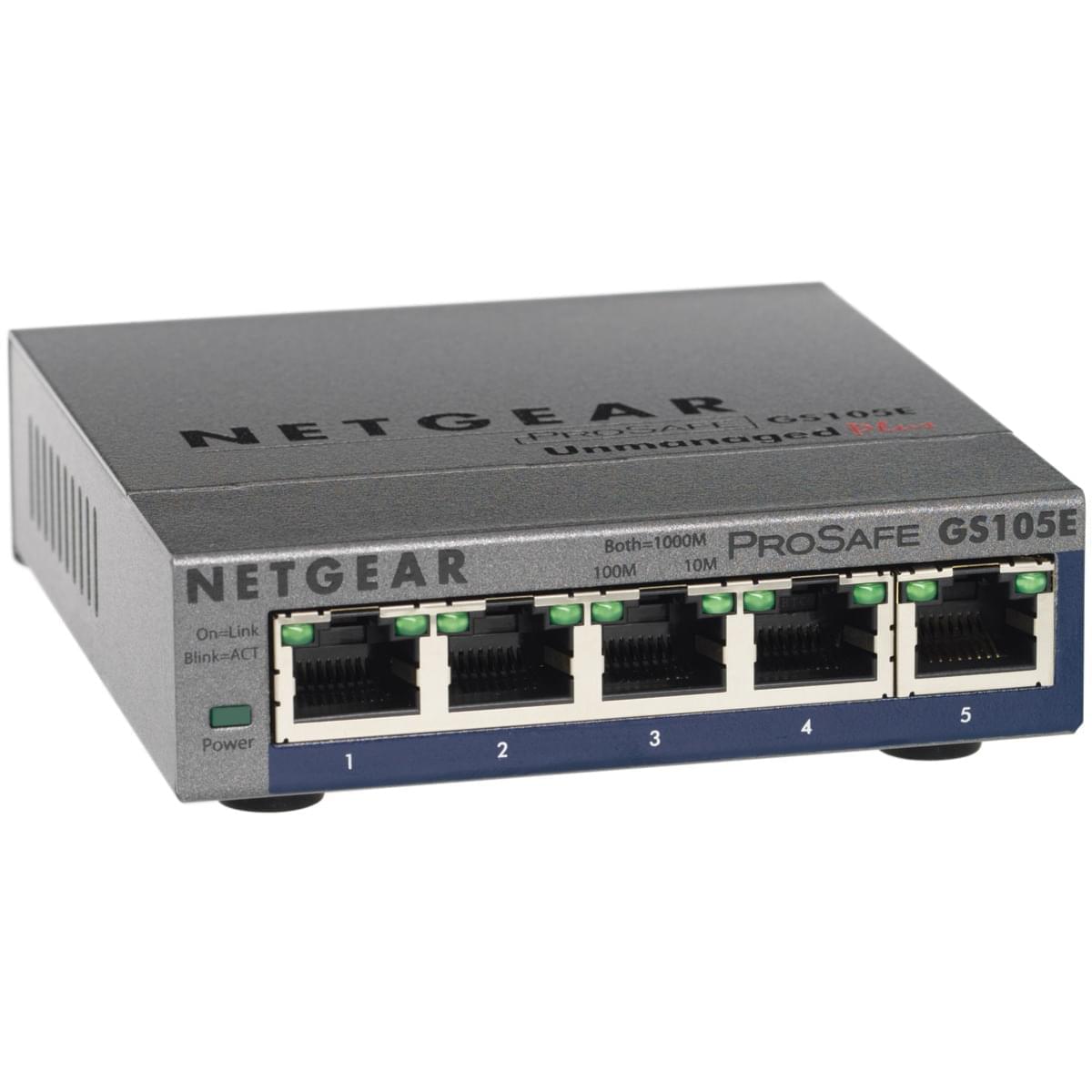 Switch Netgear 5 ports 10/100/1000 GS105E v2# - Cybertek.fr - 0