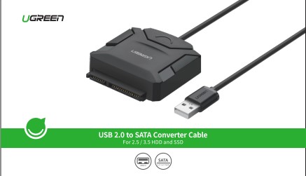 Adaptateur USB3.0 vers SATA/2.5"/3.5"/HDD/SSD/0.5m - Connectique PC - 1