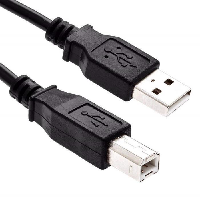 Cable imprimante USB 2.0 AB M/M - 0.6M - Connectique PC - 0