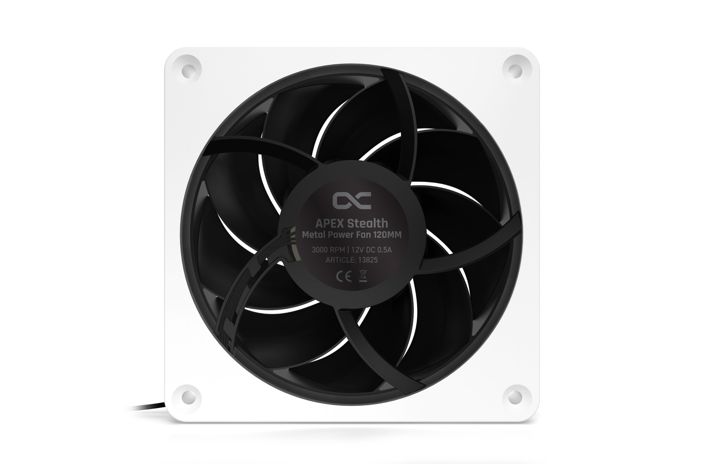 Ventilateur boîtier Alphacool Apex Stealth Metal 120mm - 3000rpm Blanc