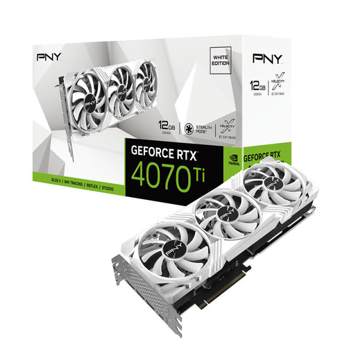 PNY RTX 4070 Ti 12GB VERTO Triple Fan Blanc Edition - Carte graphique - 0