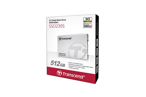 Transcend SSD230S SATA3 512GB 2.5" 3D TLC Alum  SATA III - Disque SSD - 1