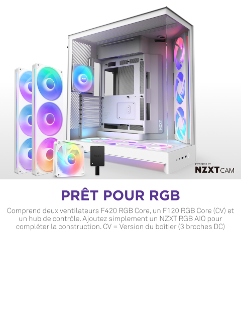 NZXT H9 Flow RGB+ Blanc Blanc - Boîtier PC NZXT - Cybertek.fr - 5