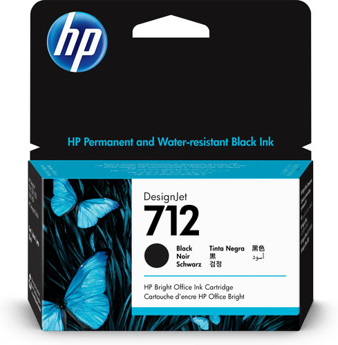 image produit HP Cartouche d'encre Black DesignJet 712 - 3ED70A Cybertek