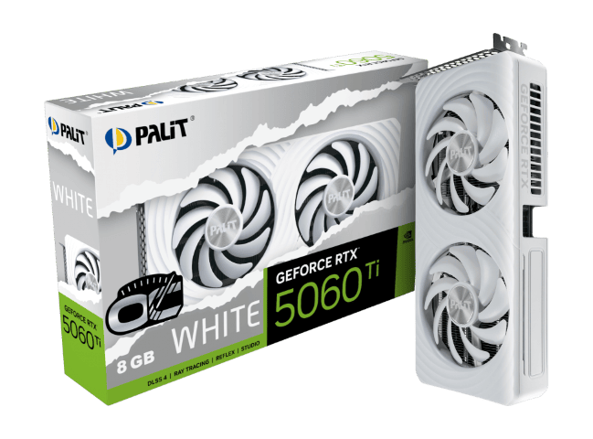 Palit GeForce RTX 5060Ti 8Go Blanc OC  - Carte graphique Palit - 0