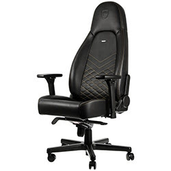NobleChairs ICON - Noir/Or/Simili Cuir/4D