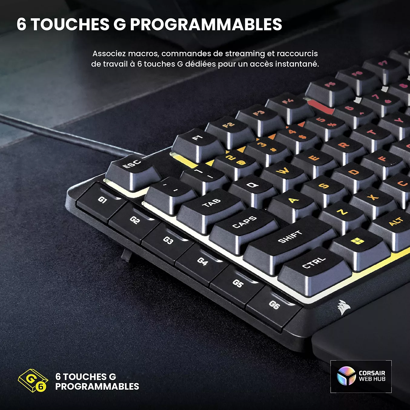 Corsair Skiff 100 Plus - Clavier PC Corsair - Cybertek.fr - 7