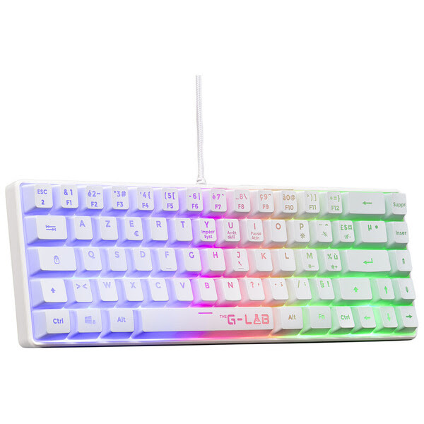 Clavier PC The G-LAB Keyz Hydogen Blanc - RGB/ Filaire