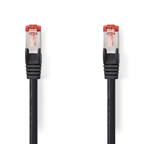 Connectique réseau Nedis Cable RJ45 male/male - CAT6 S/FTP - Noir - 1m