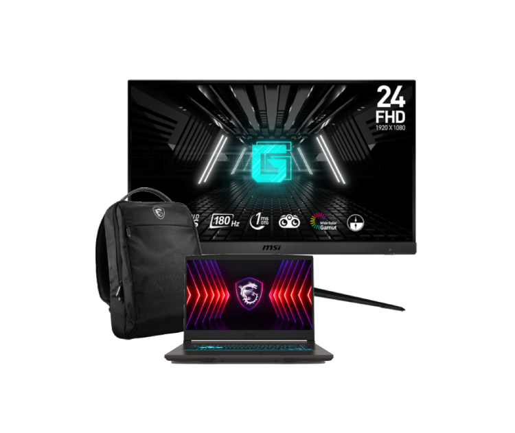 PC portable MSI Thin A15 B7VF - 15.6" FHD Ryzen 5 7535HS RTX 4060 16Go 512Go W11 + Ecran 24" + Sac à dos Essential Cybertek
