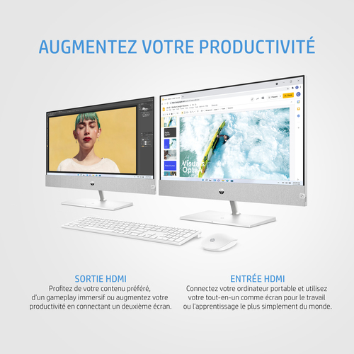 HP Pavilion 24" FHD/R5-5500U/16Go/512Go/W11 - All-In-One PC/MAC - 12