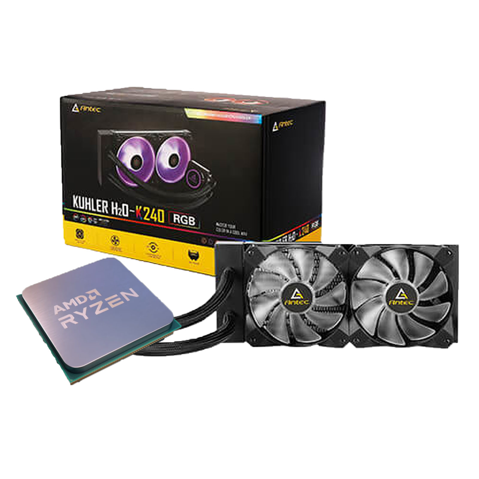 image produit  Pack AMD RYZEN 9 5950X Tray + Watercooling Antec K240 RGB Cybertek