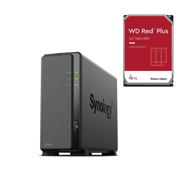 Synology DS124 - 1 Baie avec 1 disque de 4To  - Serveur NAS - 0