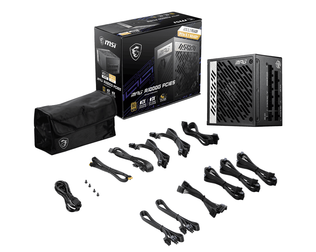 MSI Pack MSI Boitier MEG PROSPECT 700R+Alim 1000W Gold# Noir - Boîtier PC - 4