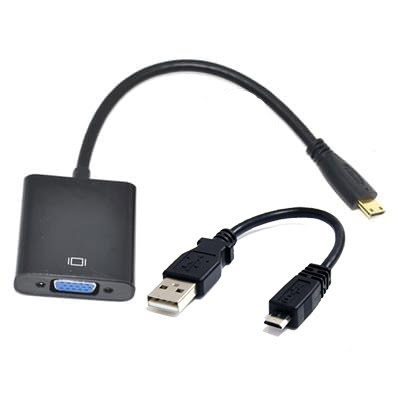 Adapt. HDMI Male/VGA Femelle (HD15) + audio - Connectique PC - 0