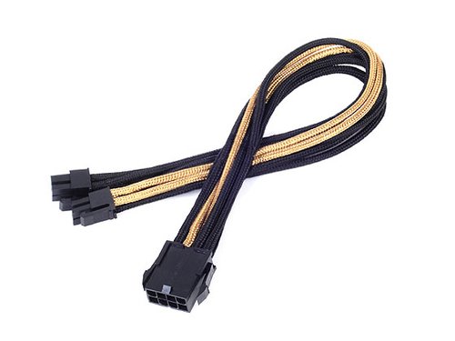 Cable tressé 8-Pin EPS/ATX 4+4-Pin 300mm GOLD/BK - Connectique PC - 0