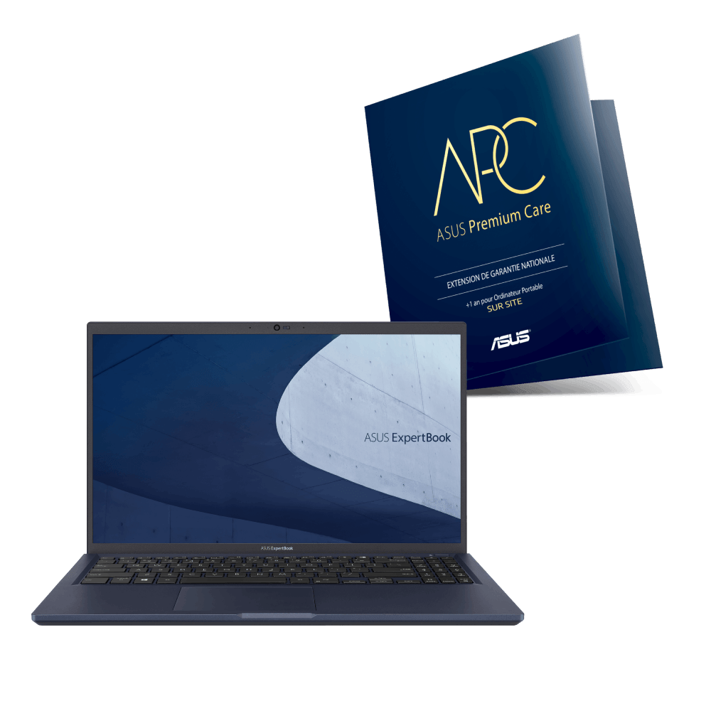 PC portable Asus ExpertBook 15" i5/8G/256G/W10P avec 3 ans sur site