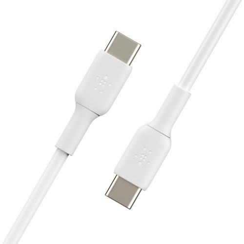 USB-C to USB-C Cable 2M White - Connectique PC - Cybertek.fr - 1