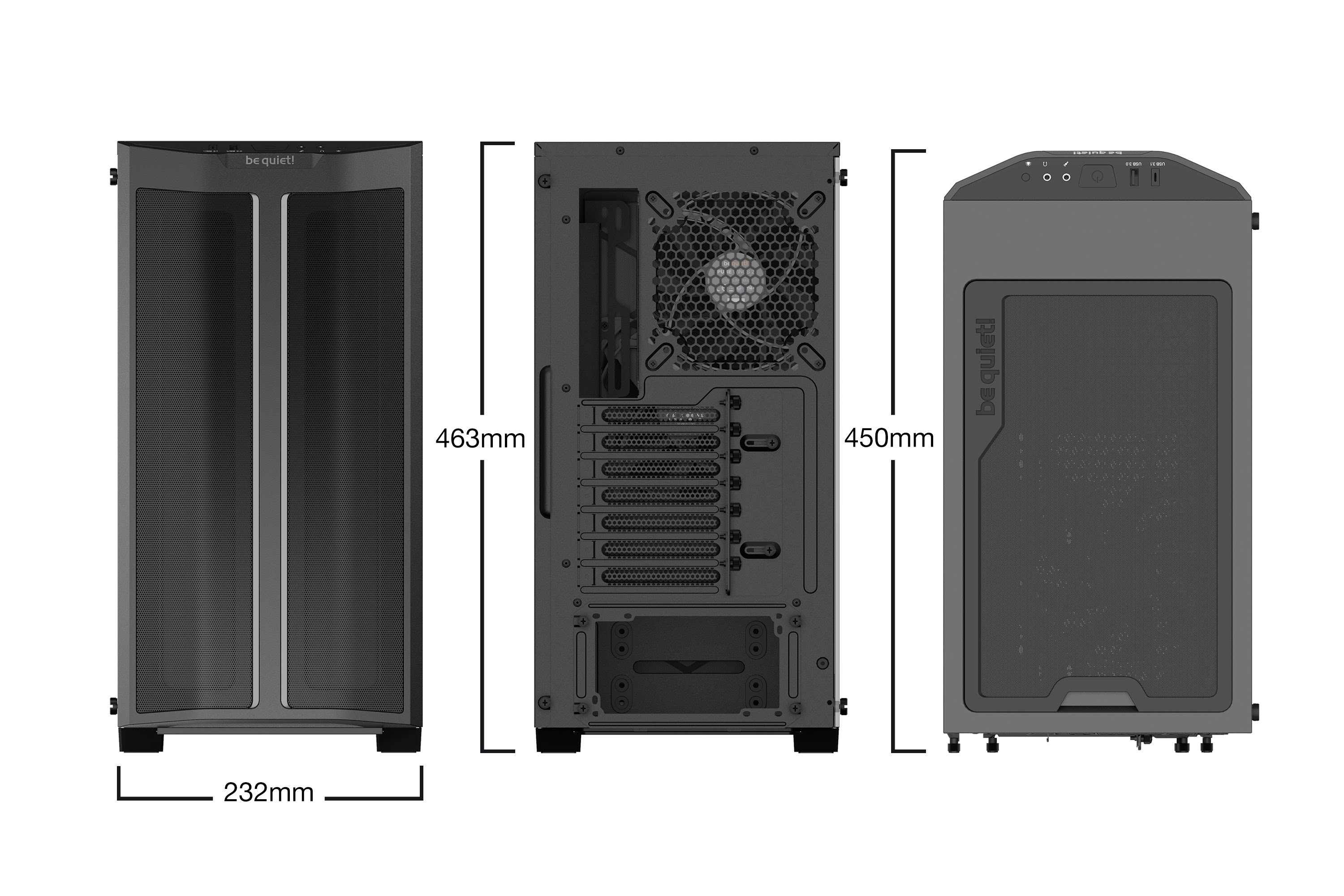 Boitier Moyen Tour ATX Be Quiet Pure Base 500DX RGB avec Panneau vitré  (Noir), BGW37 : : Informatique