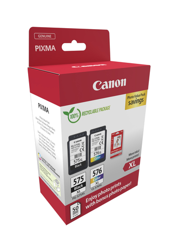 Pack cartouches PG-575XL/CL-576XL pour imprimante Jet d'encre Canon - 1