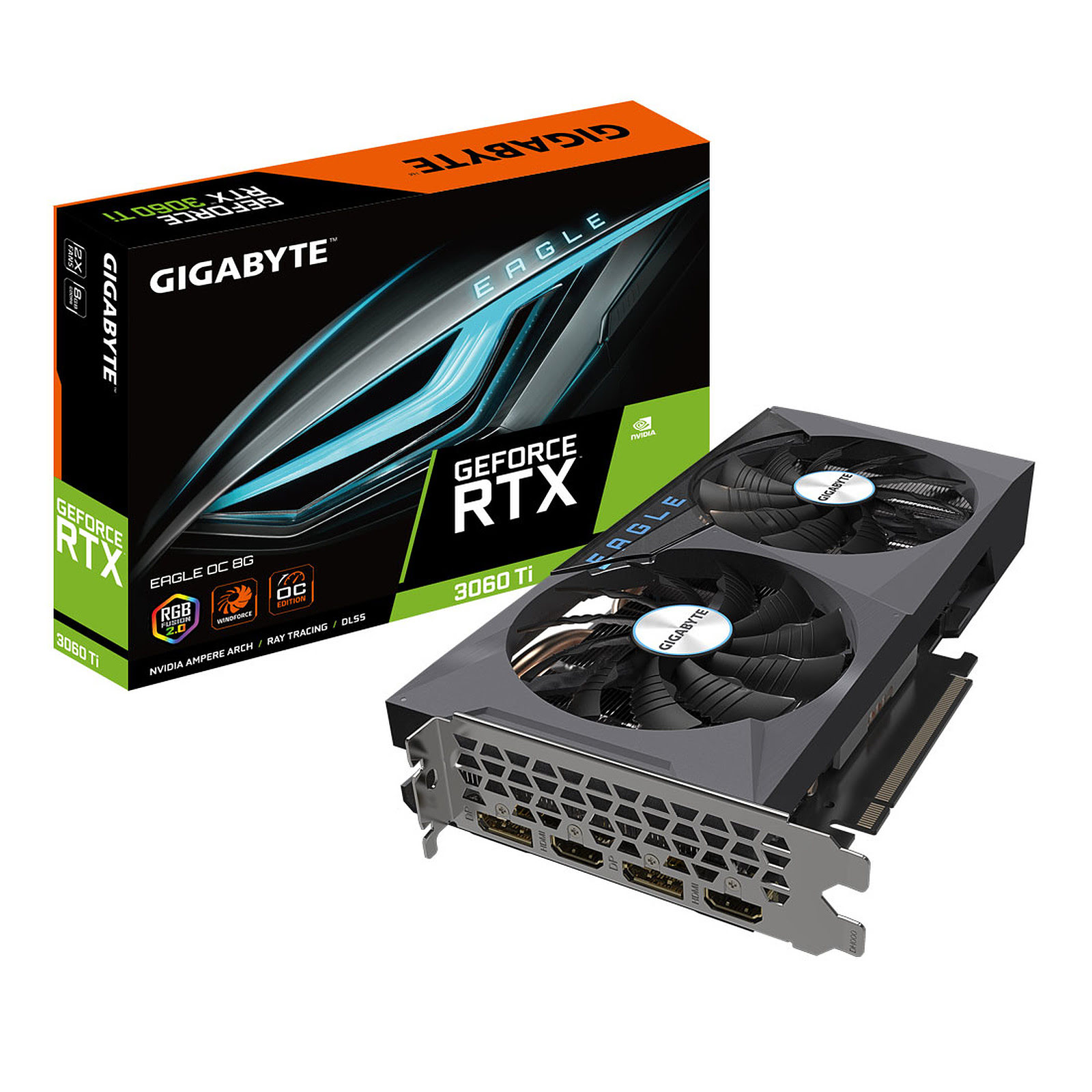 Gigabyte RTX 3060Ti EAGLE OC 8G LHR  - Carte graphique Gigabyte - 0