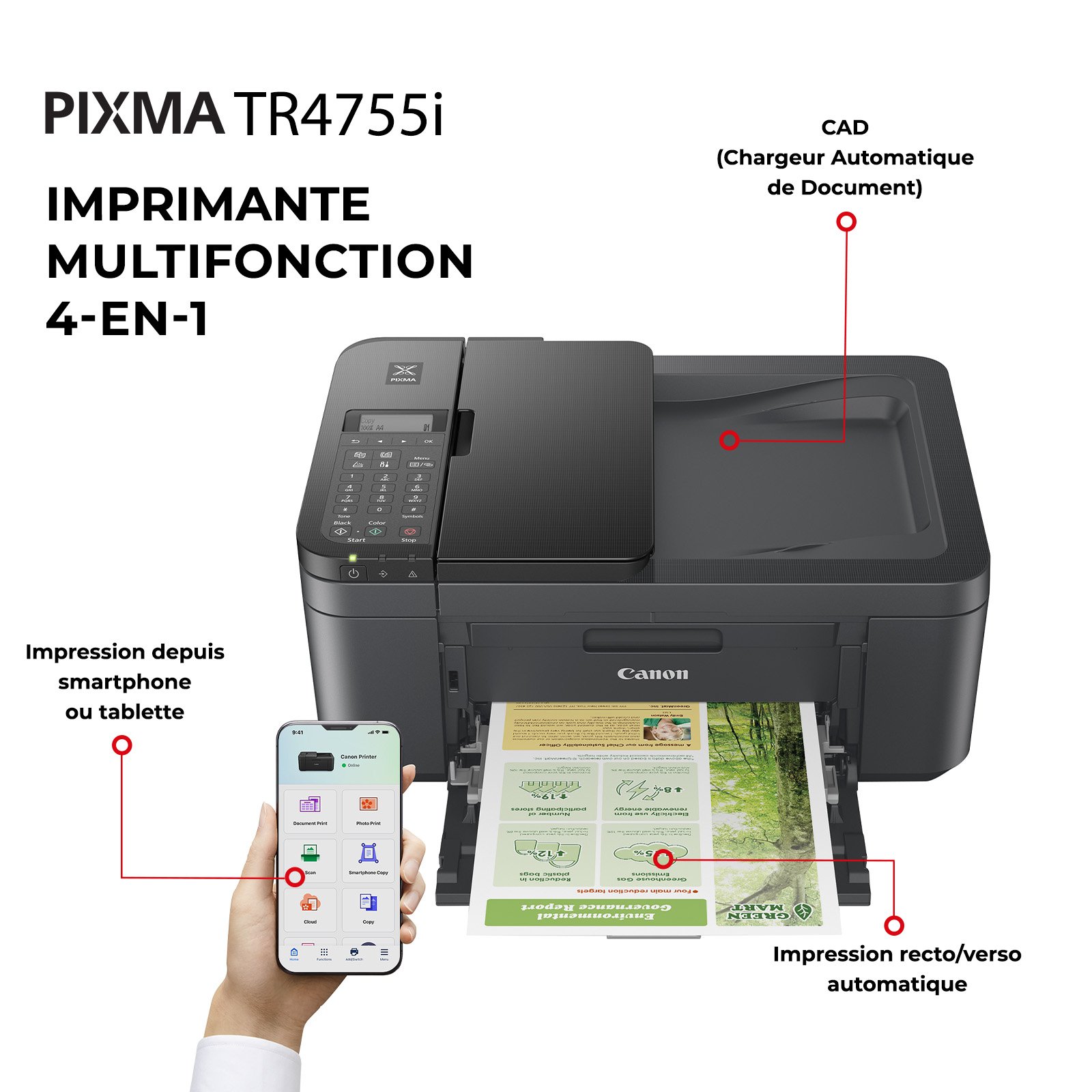 Imprimante multifonction Canon PIXMA TR4755i Black - Cybertek.fr - 4