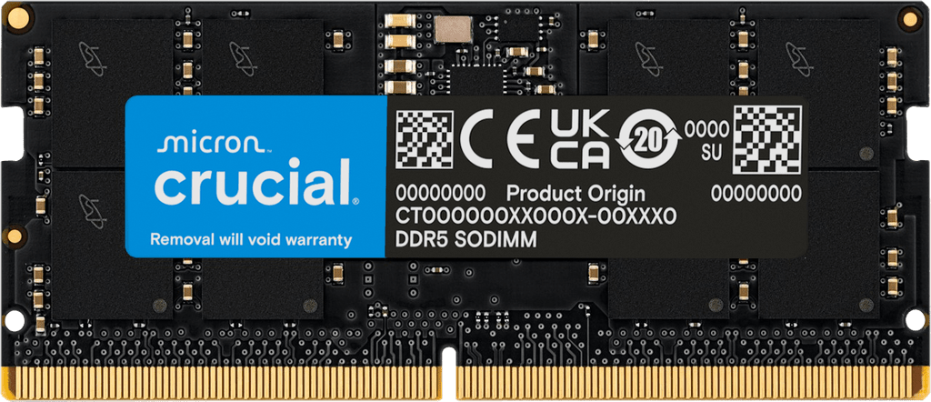 Crucial CT16G56C46S5 (1x16GB DDR5-5600Mhz SODIMM) - Mémoire PC portable - 0