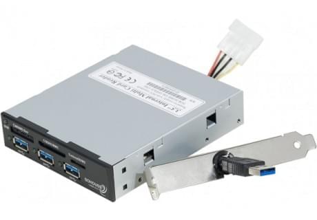 Hub Cybertek Hub 3 ports USB3 + lecteur carte sur 3.5"