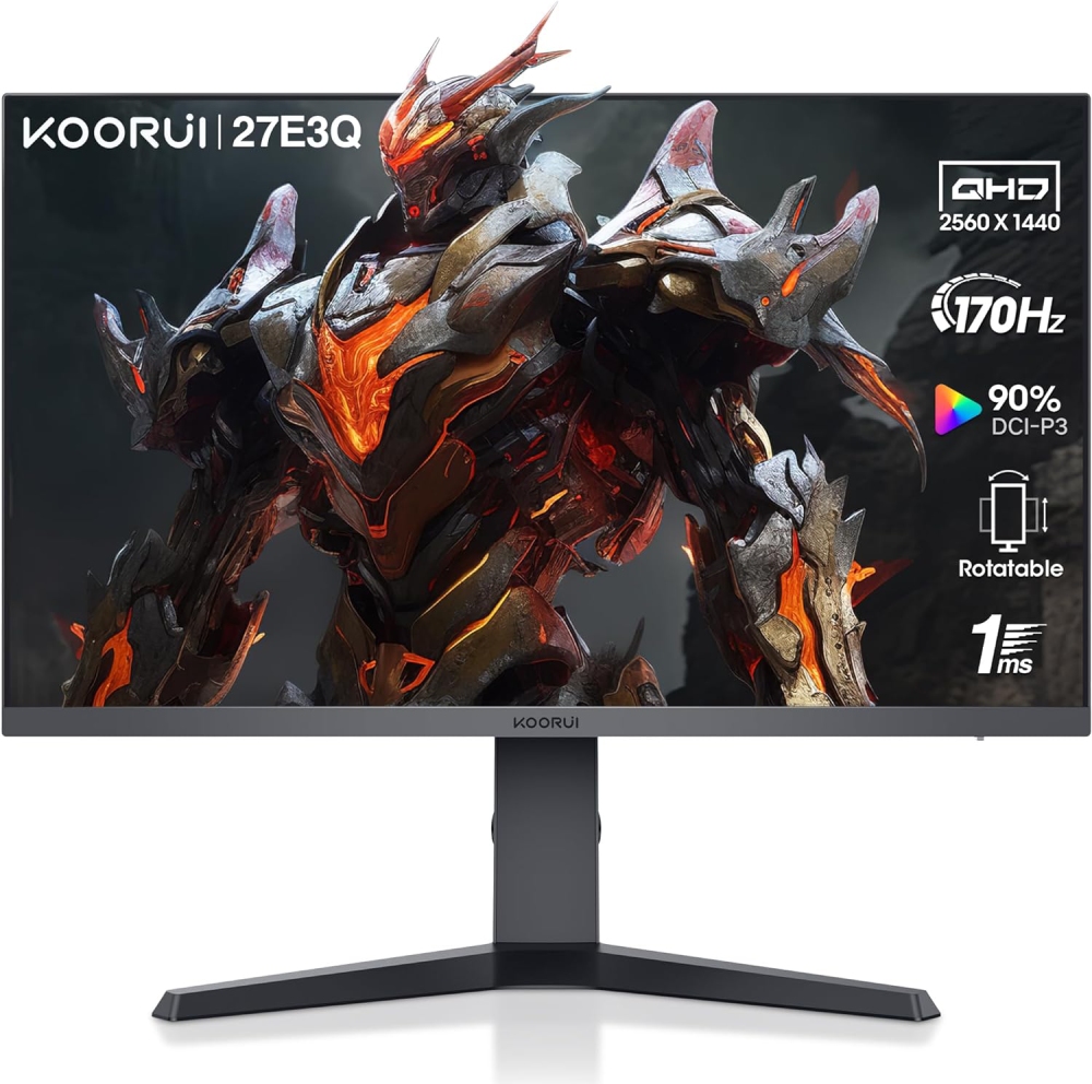 image produit KOORUI 27E3Q - 27" QHD 170Hz IPS HDR Pivot Cybertek