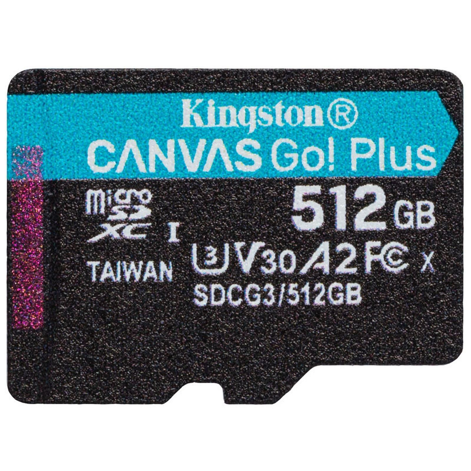 Carte mémoire Kingston Micro SDHC 512Go C10 A2 V30 + Adapt SDCG3/512GB