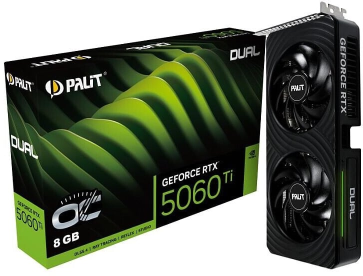 Palit RTX 5060 Ti Dual OC 8GB GDDR7  - Carte graphique Palit - 0