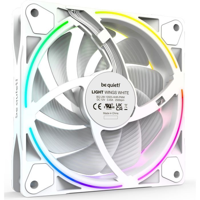 Ventilateur boîtier Be Quiet! Light Wings 120mm PWM ARGB Blanc Kit x3 - BL100