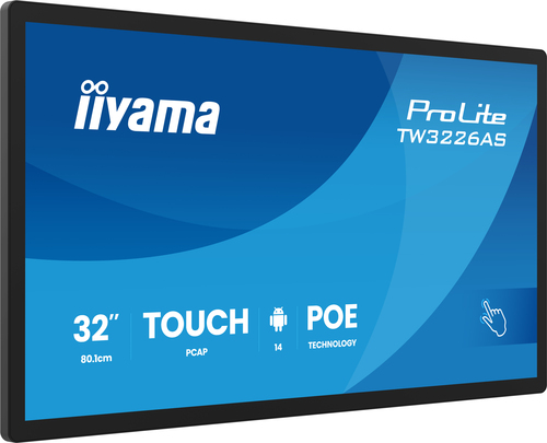 Iiyama Prolite TW3226AS-B3P 31.5" Tact VA 8ms Android14 RJ45 Bluetooth (TW3226AS-B3P) - Achat / Vente Affichage collaboratif sur Cybertek.fr - 1