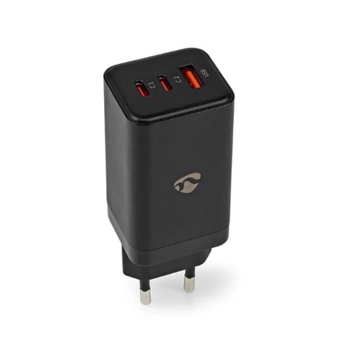 Nedis Chargeur GaN Power Delivery 65W - 3 ports - Noir (WCGPD65W100BK) - Achat / Vente Chargeur sur Cybertek.fr - 4