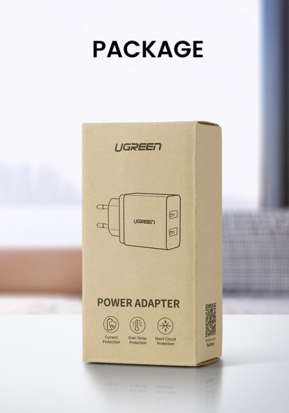 Chargeur secteur USB/2 ports/Blanc - Accessoire téléphonie UGREEN - 1