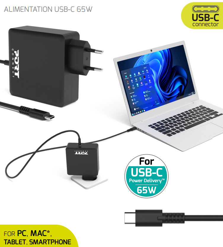 Accessoire PC portable Port ALIMENTATION USB-C 65W