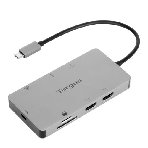 image produit Targus Station d'accueil dual HDMI 4K USB-C avec technologie Power Delivery 100 W et fonction Pass-Thru Cybertek