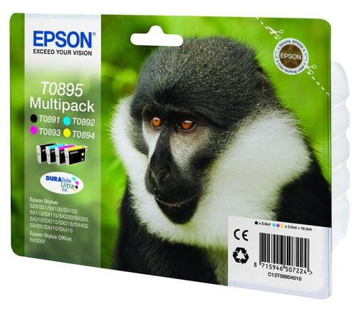 Cartouche d'encre multipack T0895 - 4 couleurs# pour imprimante Jet d'encre Epson - 1