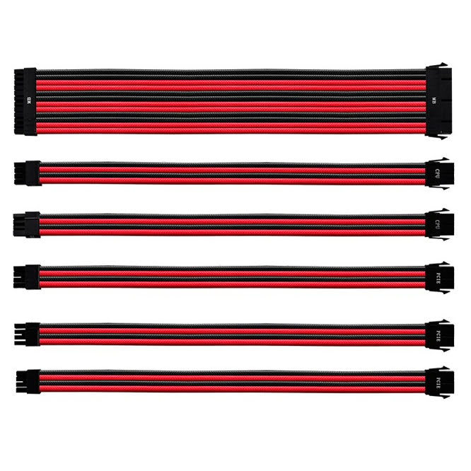 Cooler Master Kit câbles tressés (Red/Black) CMA-NEST16RDBK1-GL (CMA-NEST16RDBK1-GL) - Achat / Vente Accessoire alimentation sur Cybertek.fr - 0