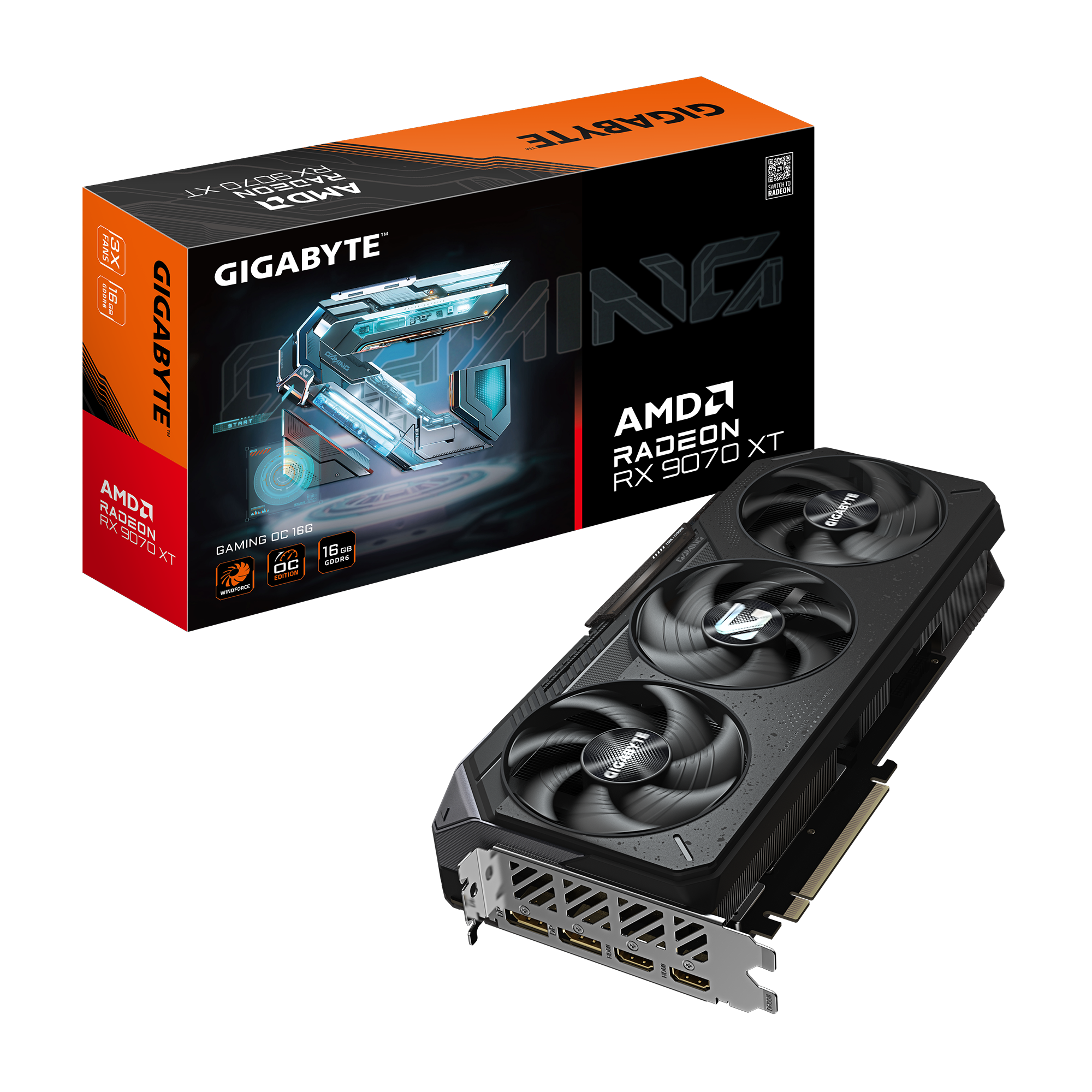 Carte graphique Gigabyte Radeon RX 9070 XT GAMING OC 16G V1 Cybertek