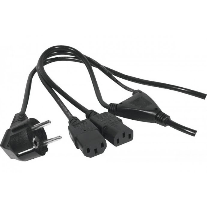 Câble Alimentation 220V Y UC/Ecran Male/2Femelles  - Connectique PC - 0