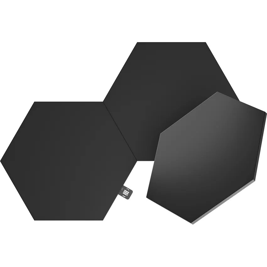 image produit Nanoleaf Shapes Black Hexagons Pack Expansion - 3 pièces Cybertek