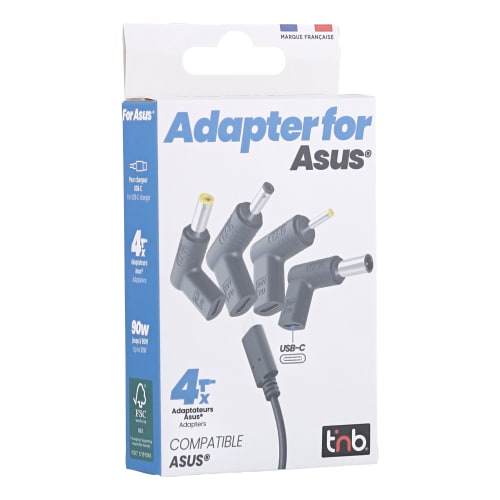 T'nB 4 Embouts chargeurs USB-C vers ASUS - Noir (CHTIPAS) - Achat / Vente Chargeur sur Cybertek.fr - 1