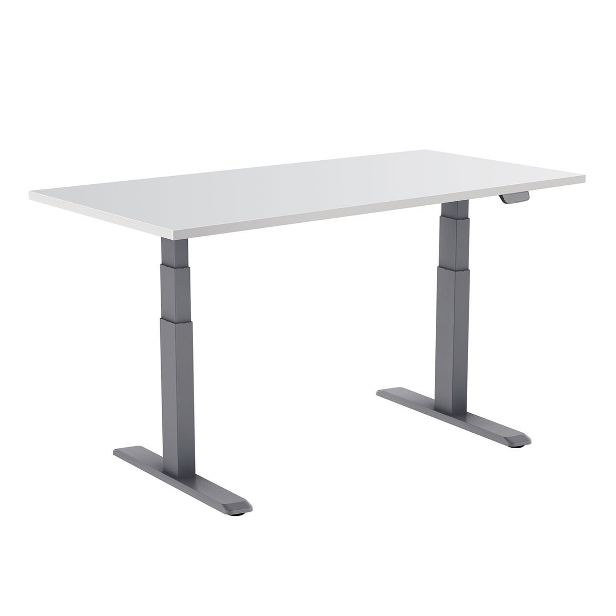 Kimex International Motorisé assis-debout plateau blanc/Pied gris 120x75cm - 150-2412K2  (150-2412K2) - Achat / Vente Bureau sur Cybertek.fr - 0