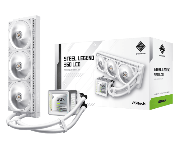 ASRock STEEL LEGEND 360 LCD - 360mm - Blanc - Watercooling ASRock - 1