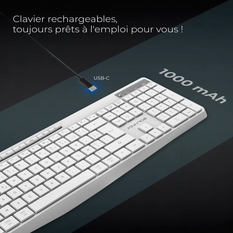 Advance R-TYPE Blanc Sans fil/RGB/Batterie/IPX4/Win et Mac - Clavier PC - 5