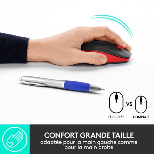Logitech M190 Noir/Rouge - Souris PC Logitech - Cybertek.fr - 4